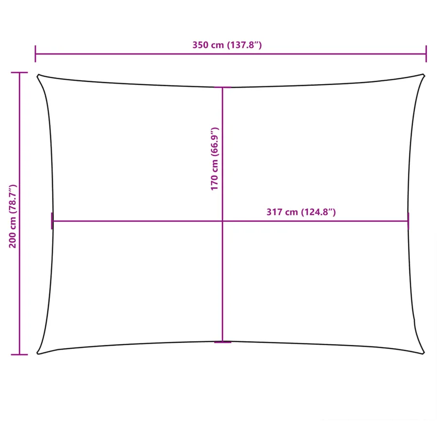 Voile de parasol tissu oxford rectangulaire 2x3,5 m blanc - 10