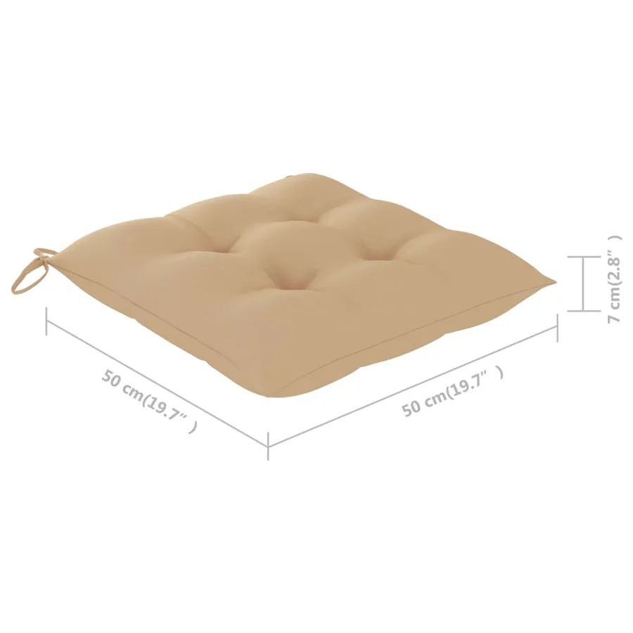 Chaises de jardin empilables avec coussins lot de 6 Teck solide - 11