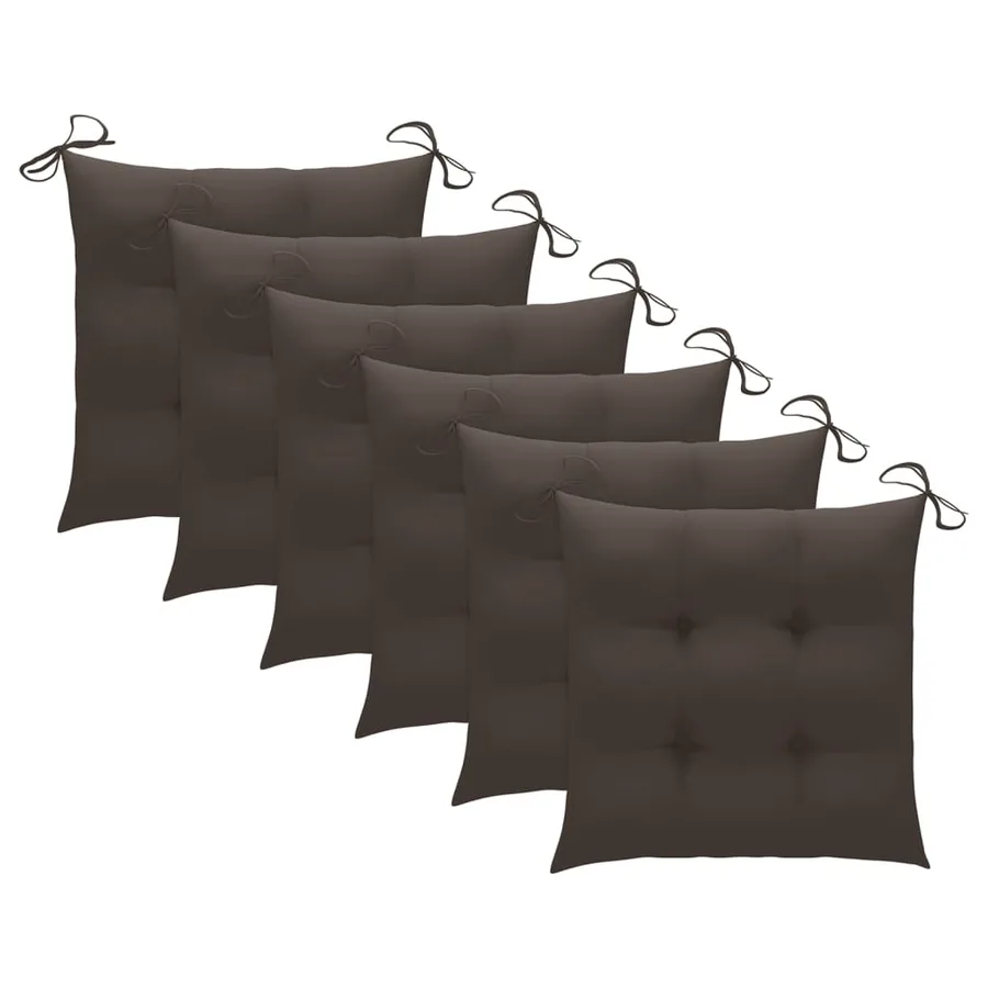 Chaises de jardin empilables avec coussins lot de 6 Teck solide - 20