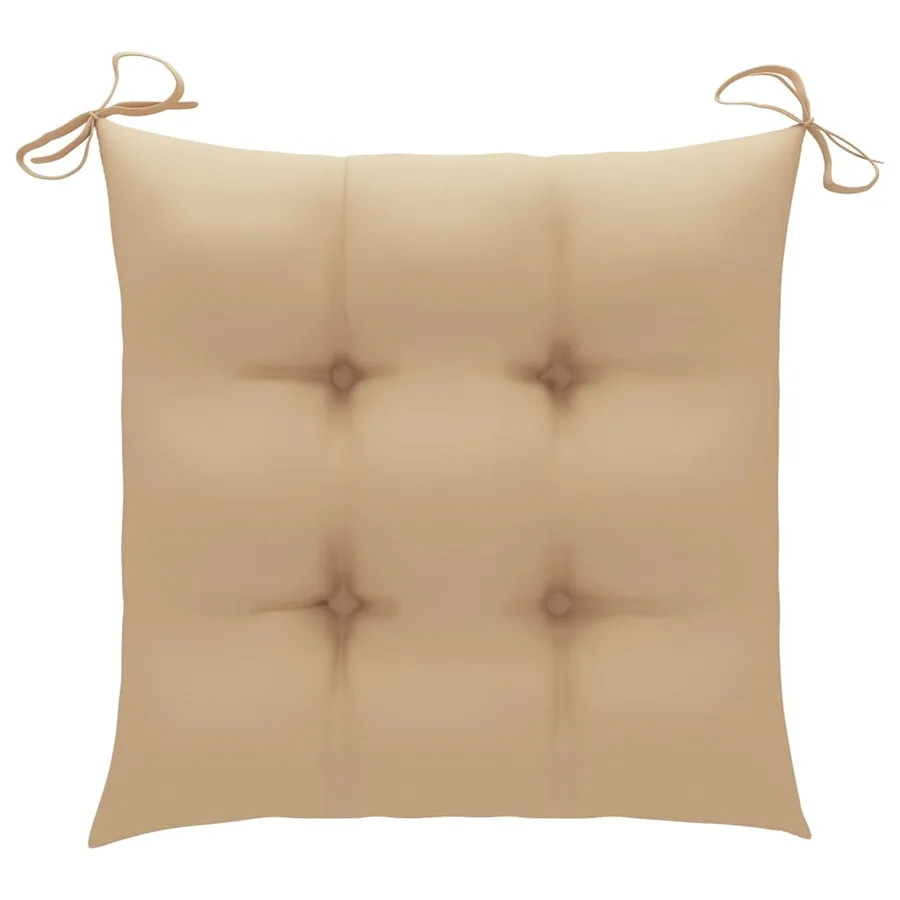 Chaises de jardin empilables avec coussins lot de 6 Teck solide - 8