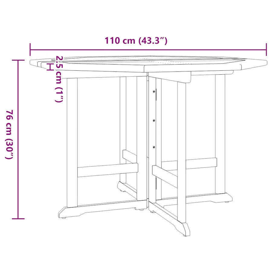 Ensemble à dîner d'extérieur pliable 5 pcs Bois solide de teck - 13