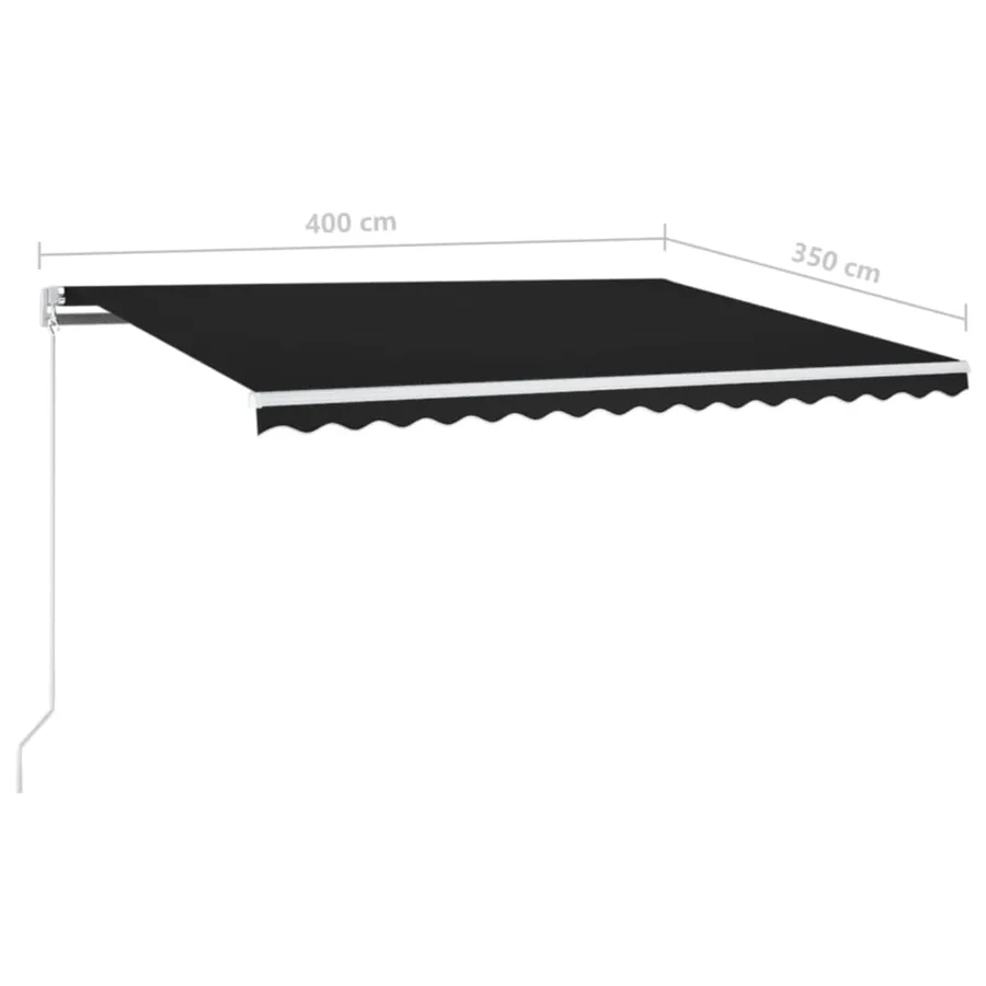 Auvent manuel rétractable 400x350 cm Anthracite - 7