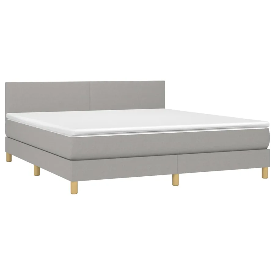 Sommier à lattes de lit et matelas et LED Gris clair 180x200 cm - 3