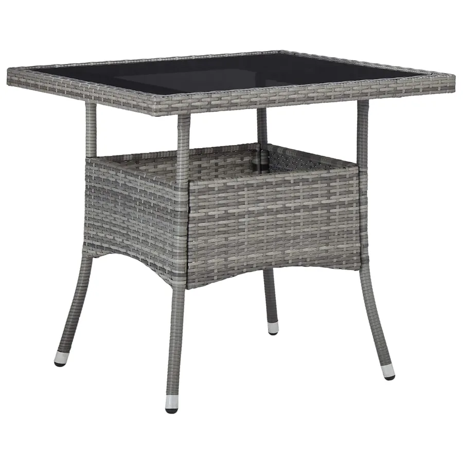 Ensemble à manger de jardin 5 pcs Gris Résine tressée et acacia - 2