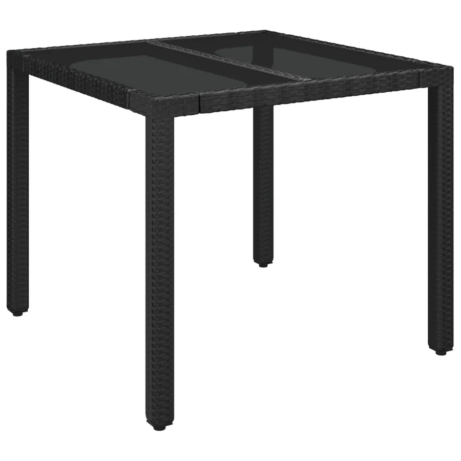 Ensemble à manger de jardin coussins 5pcs Noir Résine tressée - 11