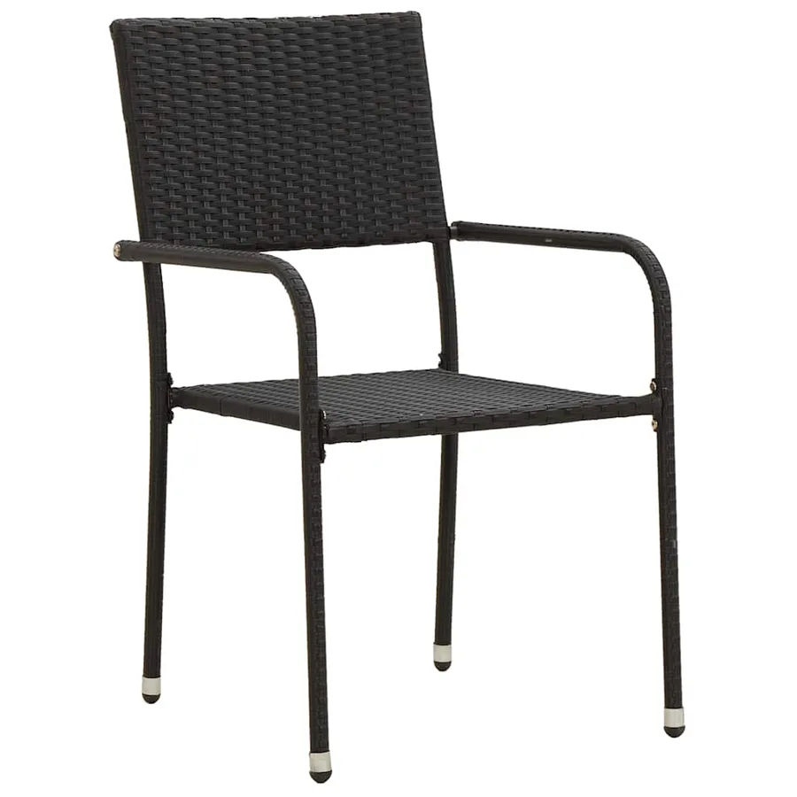 Ensemble à manger d'extérieur 7 pcs Résine tressée Noir - 4