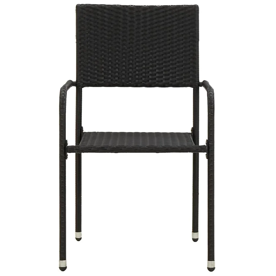 Ensemble à manger d'extérieur 7 pcs Résine tressée Noir - 5