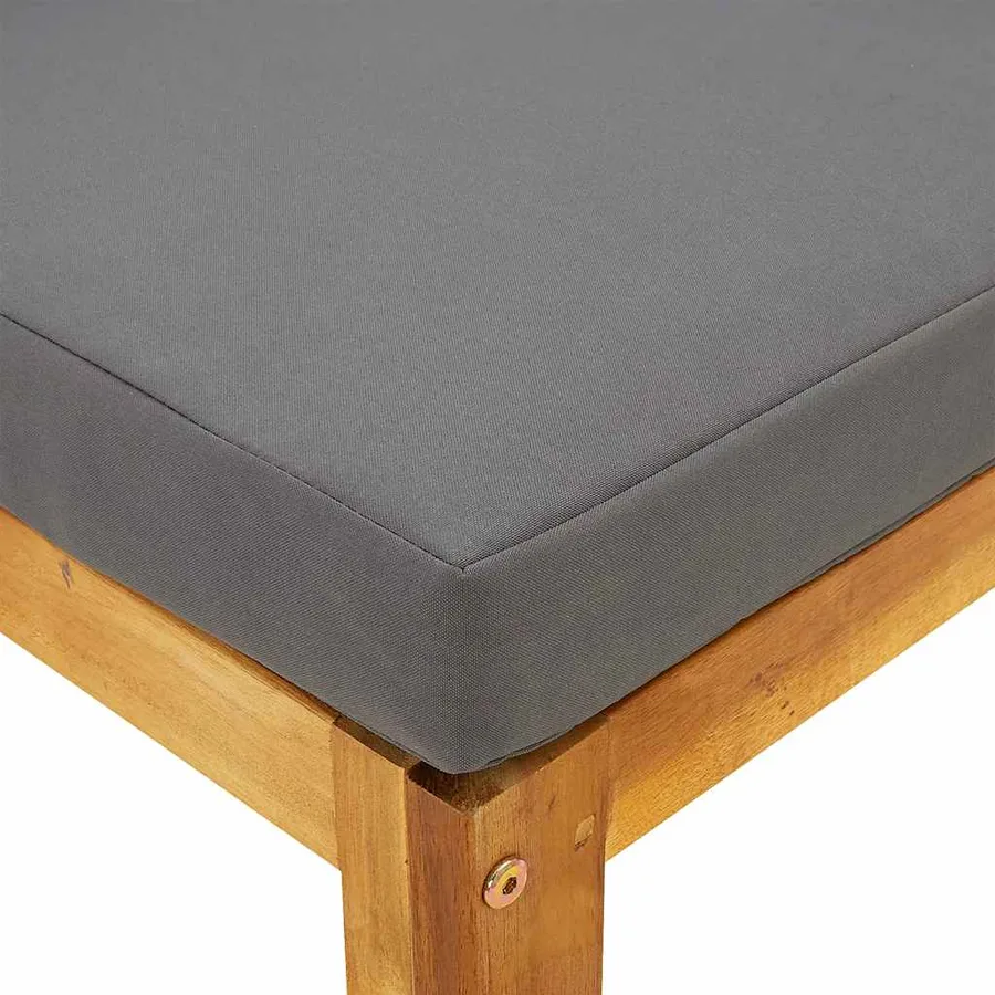 Canapé d'angle sectionnel avec coussin gris foncé Bois d'acacia - 8