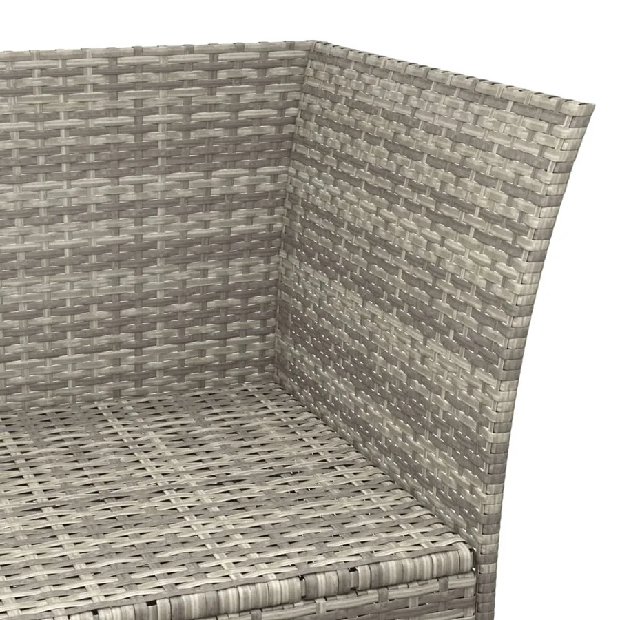 Salon de jardin 3 pcs avec coussins Gris Résine tressée - 10