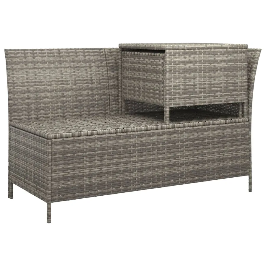 Salon de jardin 3 pcs avec coussins Gris Résine tressée - 7