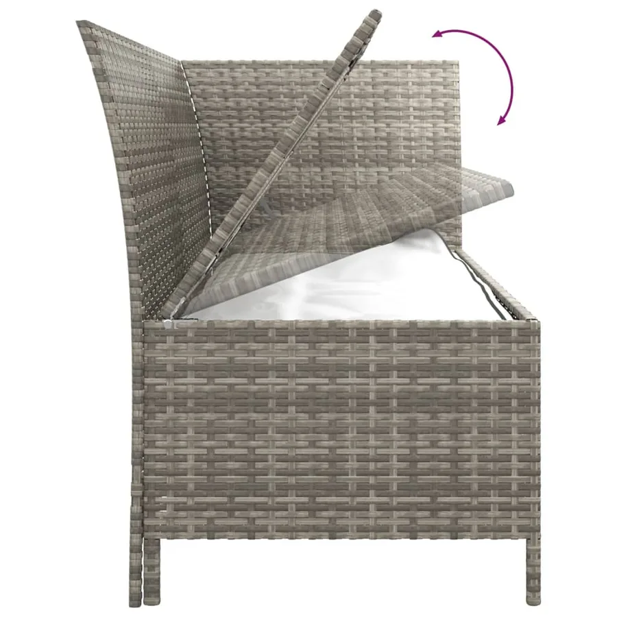 Salon de jardin 3 pcs avec coussins Gris Résine tressée - 9