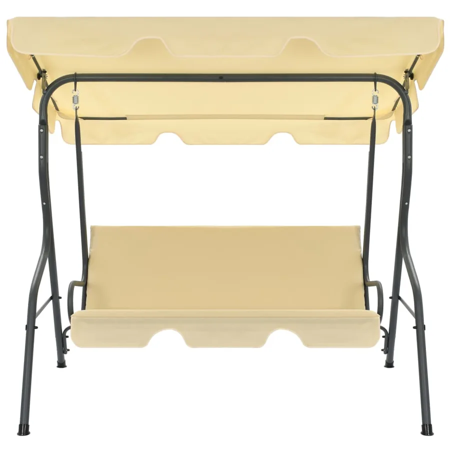 Balancelle de jardin Blanc crème 170 x 110 x 153 cm - 2