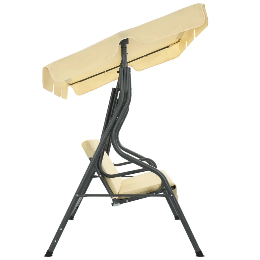 Balancelle de jardin Blanc crème 170 x 110 x 153 cm - 3