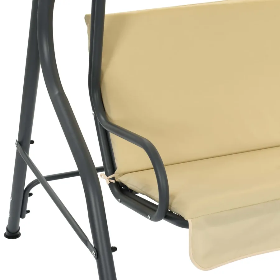 Balancelle de jardin Blanc crème 170 x 110 x 153 cm - 4