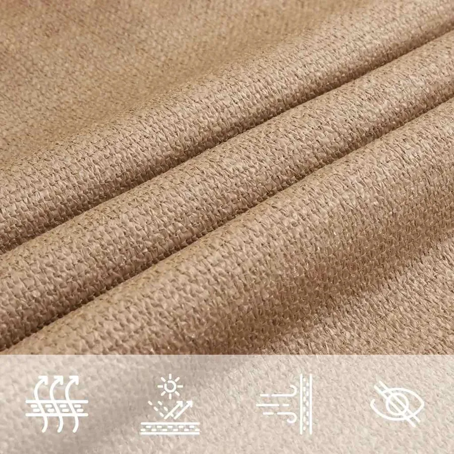 Voile d'ombrage 160 g/m² Taupe 3,5x3,5x4,9 m PEHD - 7