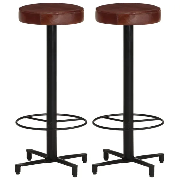 Tabourets de bar lot de 2 76 cm cuir véritable