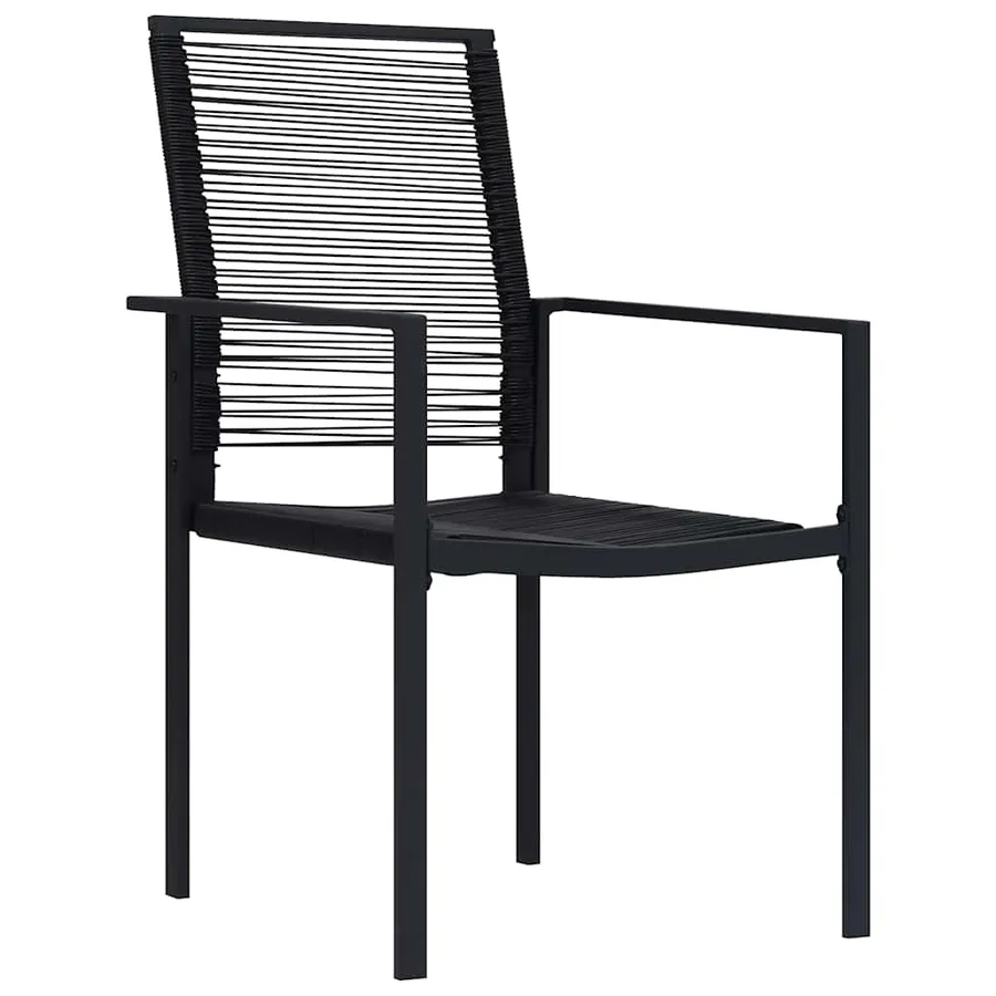 Chaises de jardin lot de 4 Rotin PVC Noir - 2