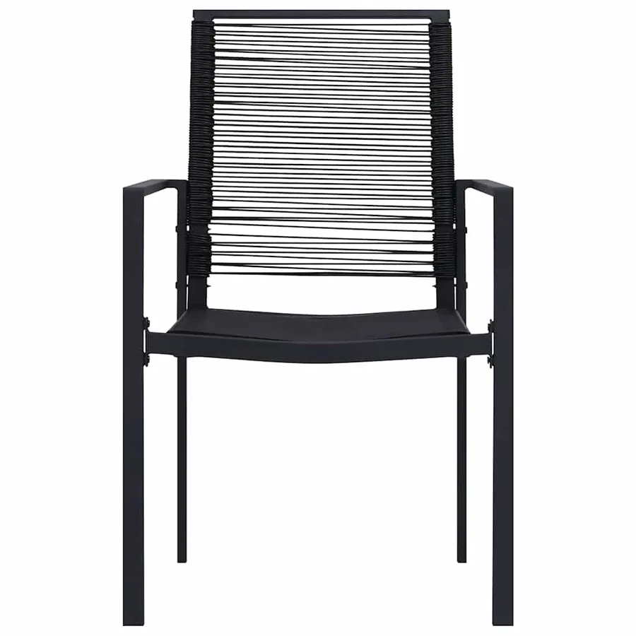 Chaises de jardin lot de 4 Rotin PVC Noir - 3