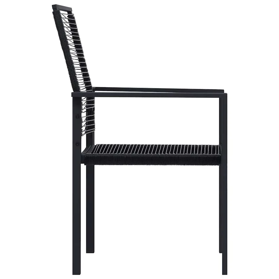 Chaises de jardin lot de 4 Rotin PVC Noir - 4