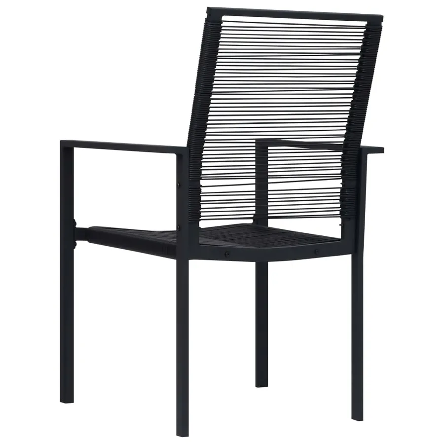 Chaises de jardin lot de 4 Rotin PVC Noir - 5