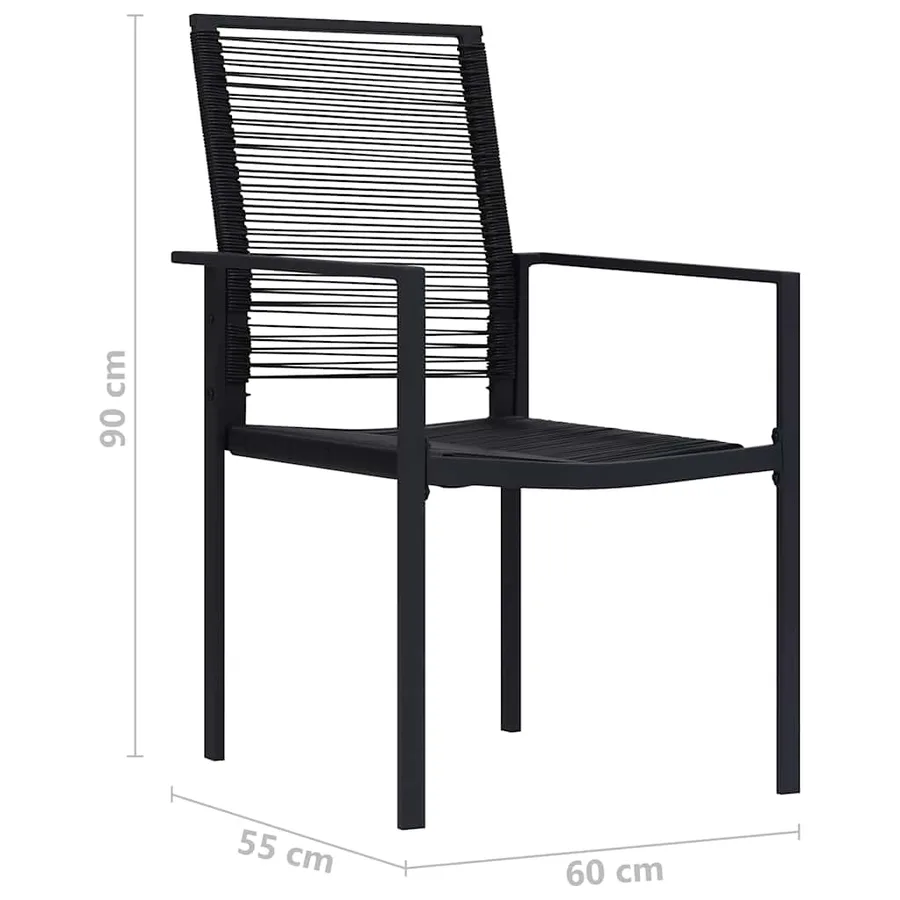 Chaises de jardin lot de 4 Rotin PVC Noir - 8