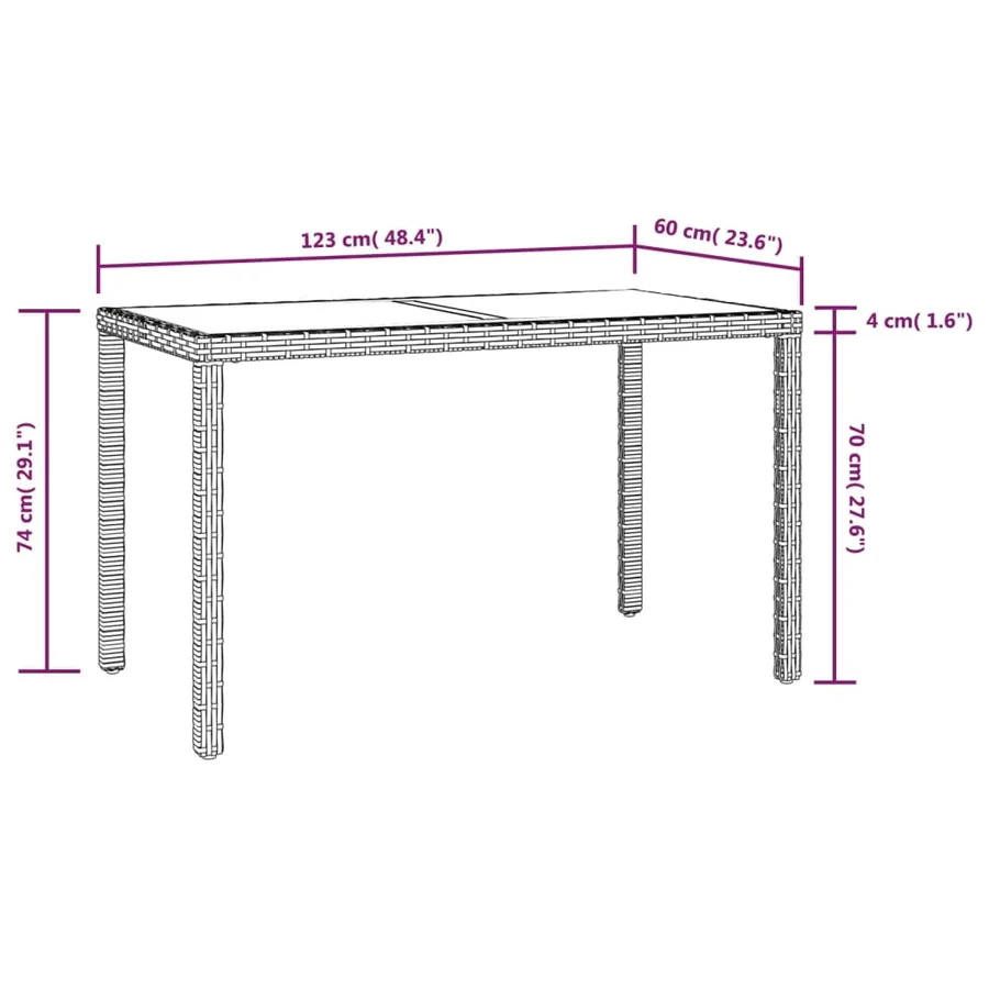 Ensemble à manger de jardin et coussins 3 pcs Poly rotin Beige - 8