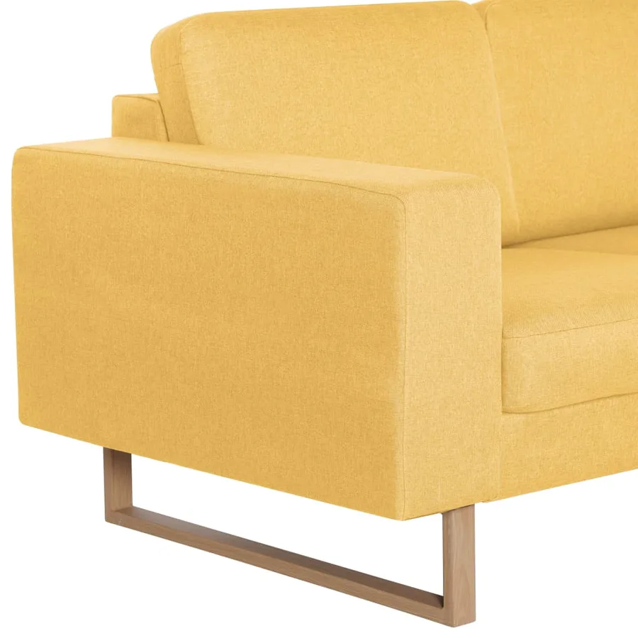 Canapé à 2 places tissu jaune - 6
