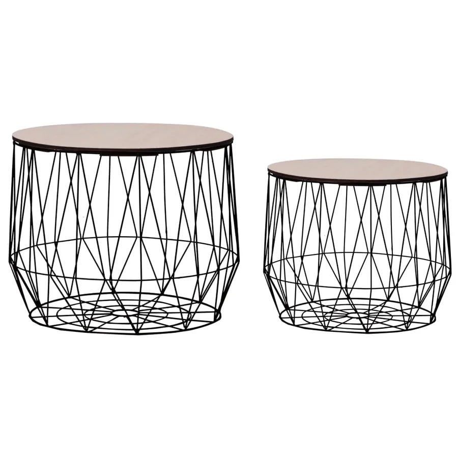 Tables basses 2 pcs noir