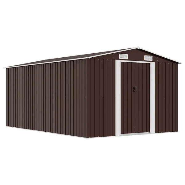 Abri de jardin 257x392x181 cm Métal Marron