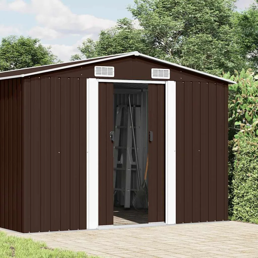 Abri de jardin 257x392x181 cm Métal Marron - 2