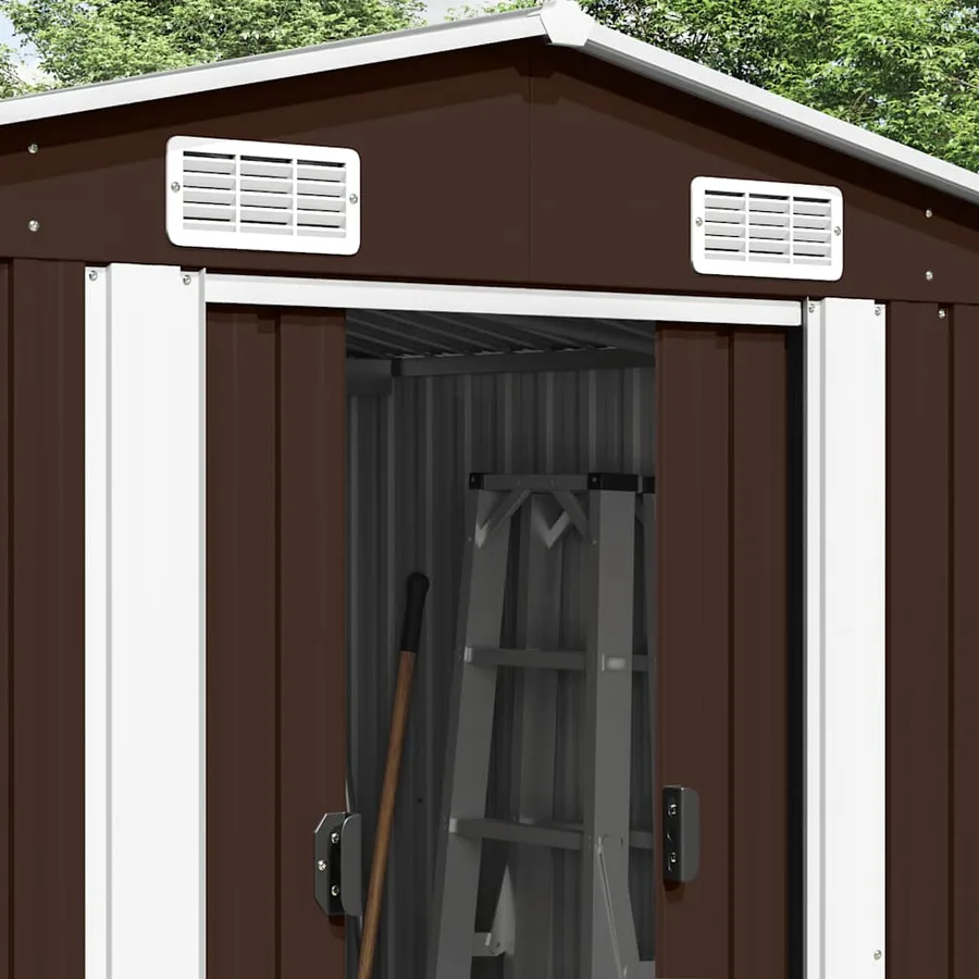 Abri de jardin 257x392x181 cm Métal Marron - 3