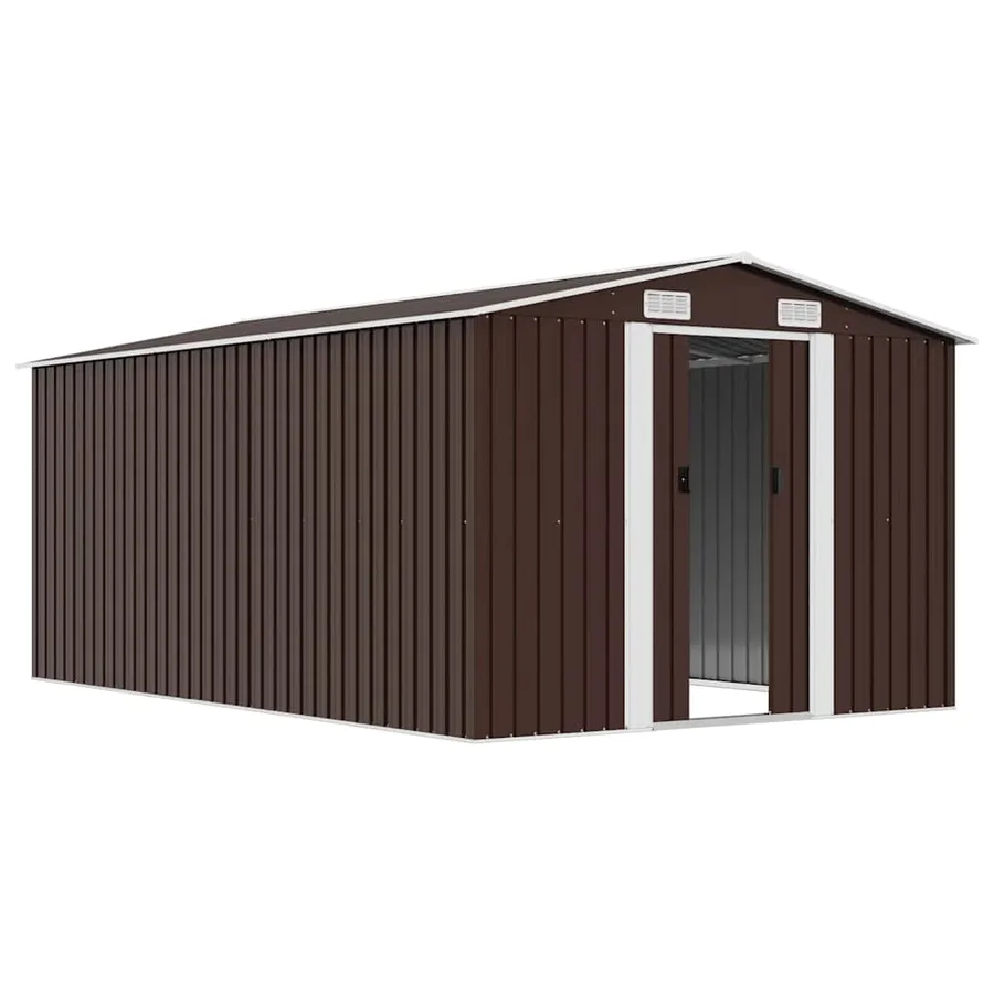 Abri de jardin 257x392x181 cm Métal Marron - 4