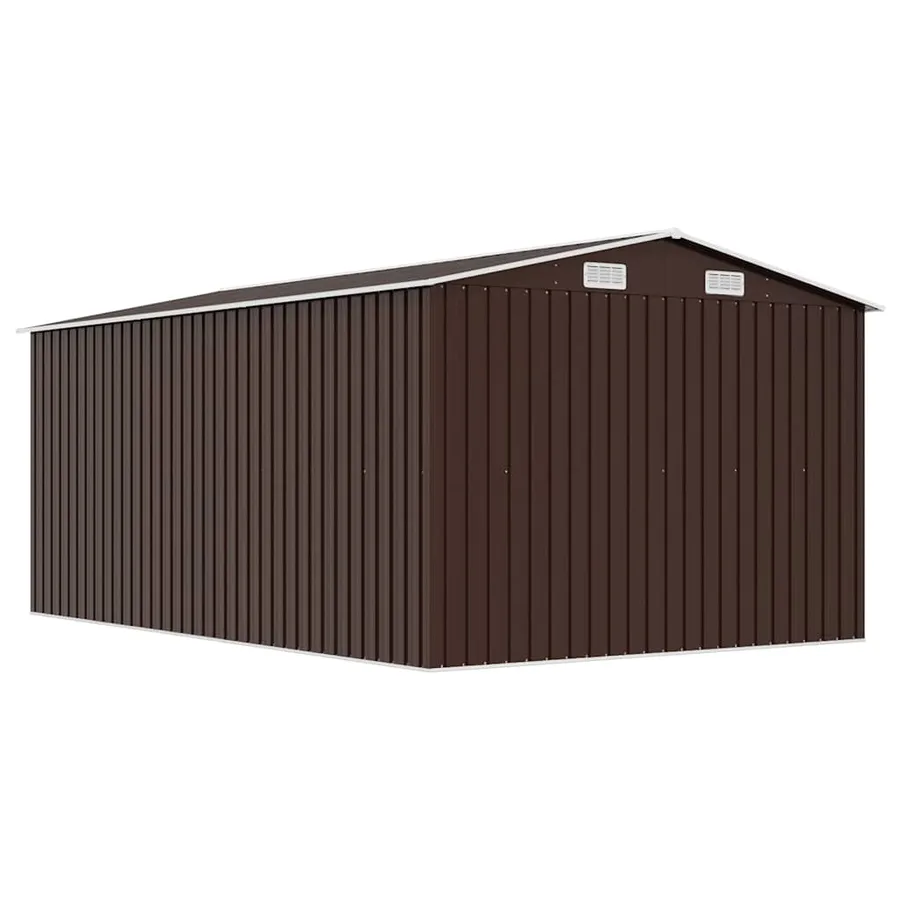 Abri de jardin 257x392x181 cm Métal Marron - 7