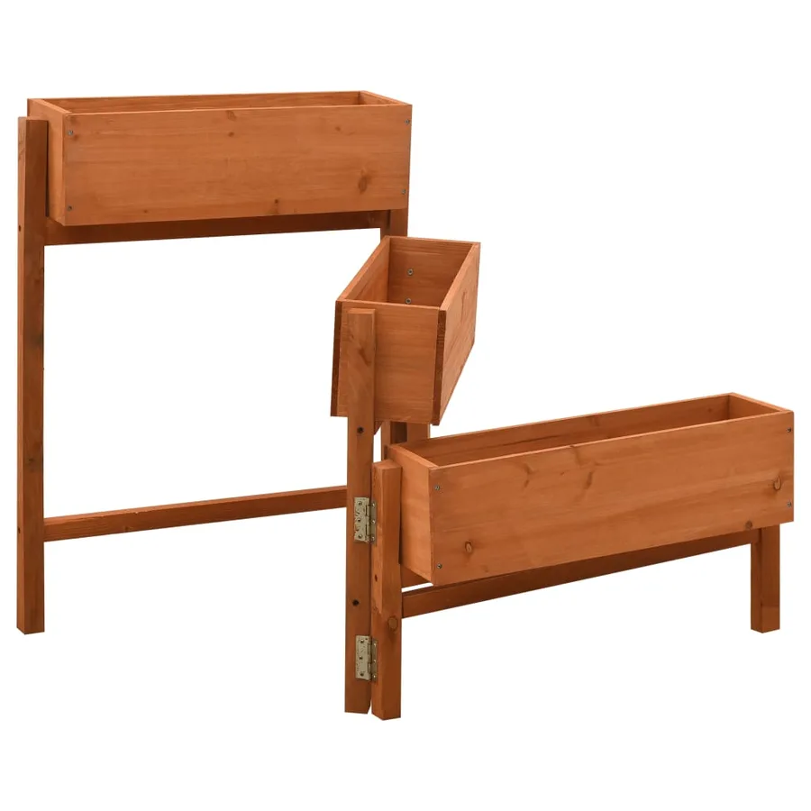 Jardinière pliable de jardin Orange 60x14x75 cm Bois de sapin - 2