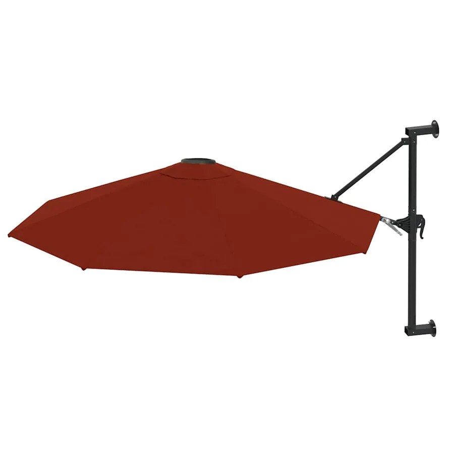 Parasol mural avec mât en métal 300 cm Terre cuite - 2