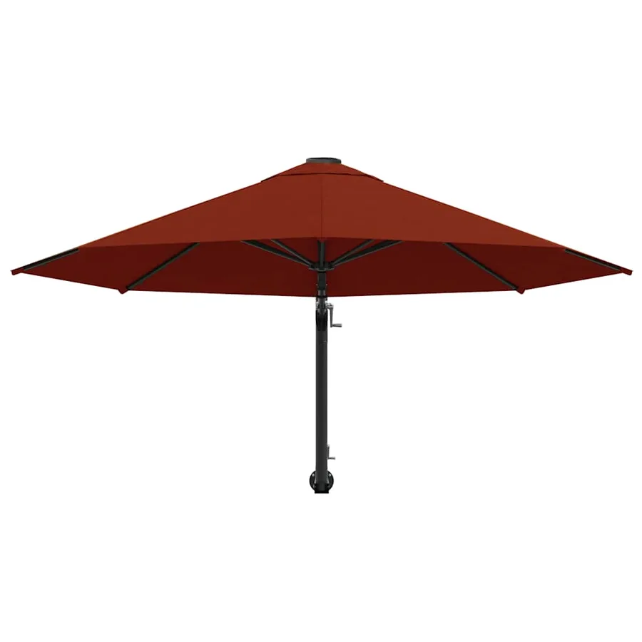 Parasol mural avec mât en métal 300 cm Terre cuite - 4