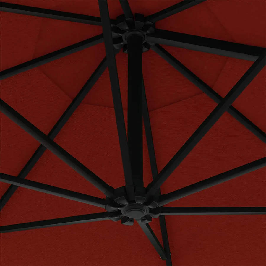 Parasol mural avec mât en métal 300 cm Terre cuite - 7