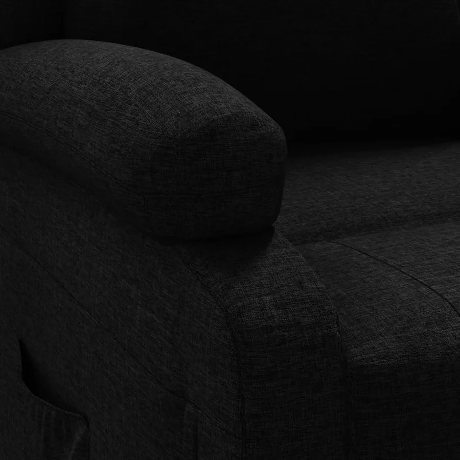 Fauteuil électrique de massage Noir Tissu - 9