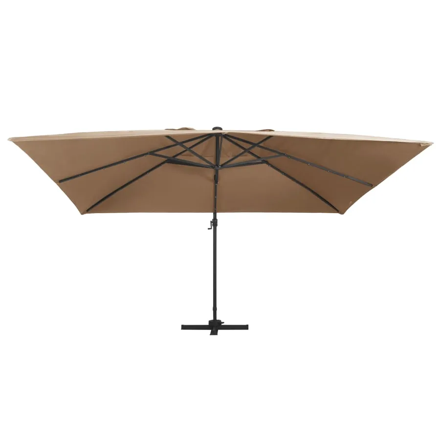 Parasol de jardin en porte-à-faux lumières LED mât en aluminium - 2