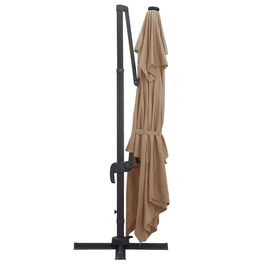 Parasol de jardin en porte-à-faux lumières LED mât en aluminium - 5