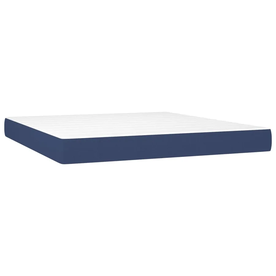 Matelas de lit à ressorts ensachés fermeté moyenne Bleu 160x200x20 cm Tissu - 2