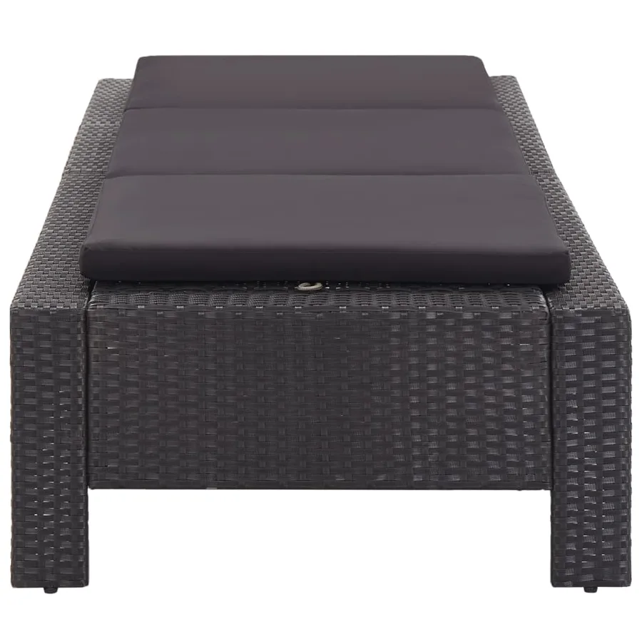 Transat avec coussin Noir Résine tressée - 3