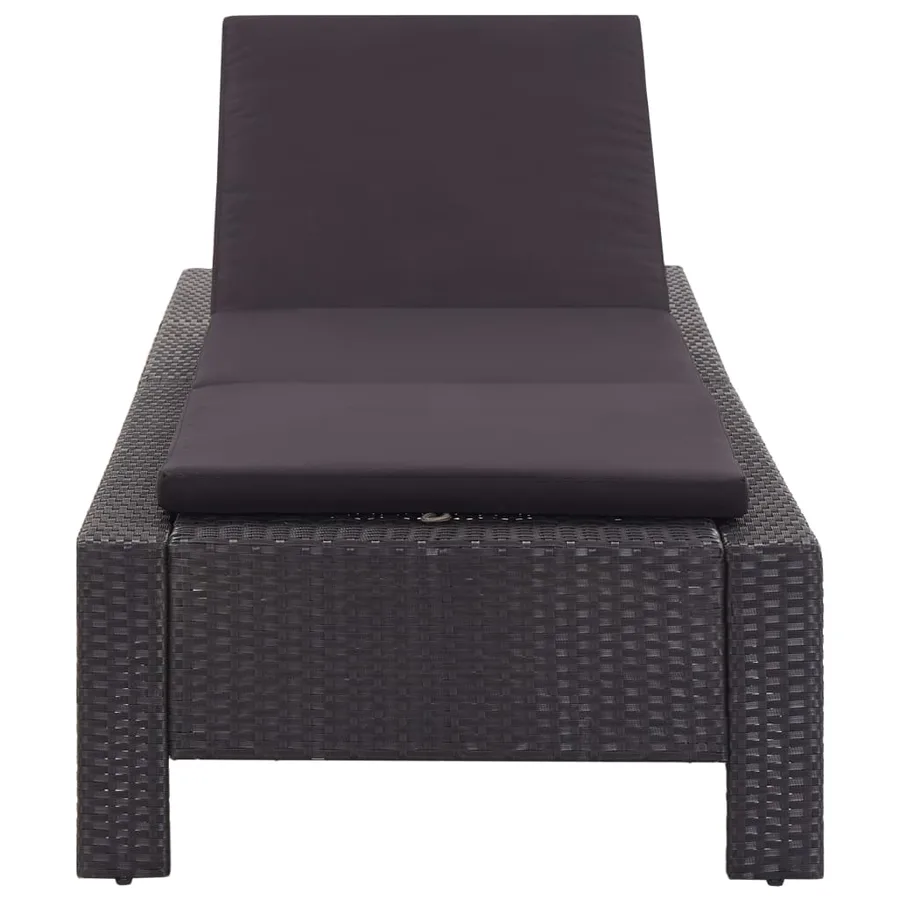Transat avec coussin Noir Résine tressée - 4