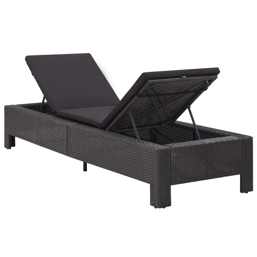 Transat avec coussin Noir Résine tressée - 5