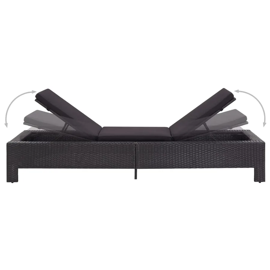 Transat avec coussin Noir Résine tressée - 6