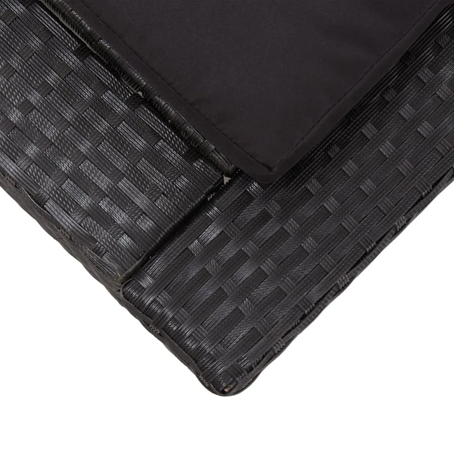 Transat avec coussin Noir Résine tressée - 7