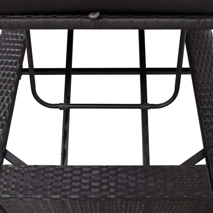 Transat avec coussin Noir Résine tressée - 8