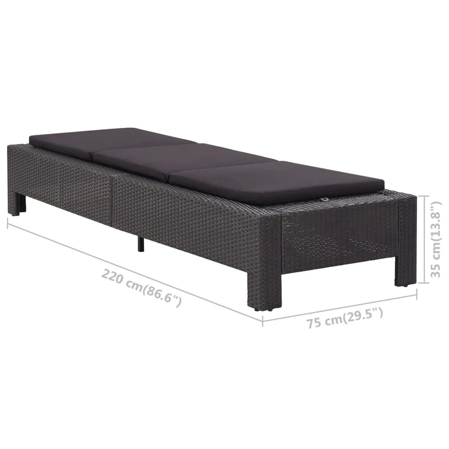 Transat avec coussin Noir Résine tressée - 9