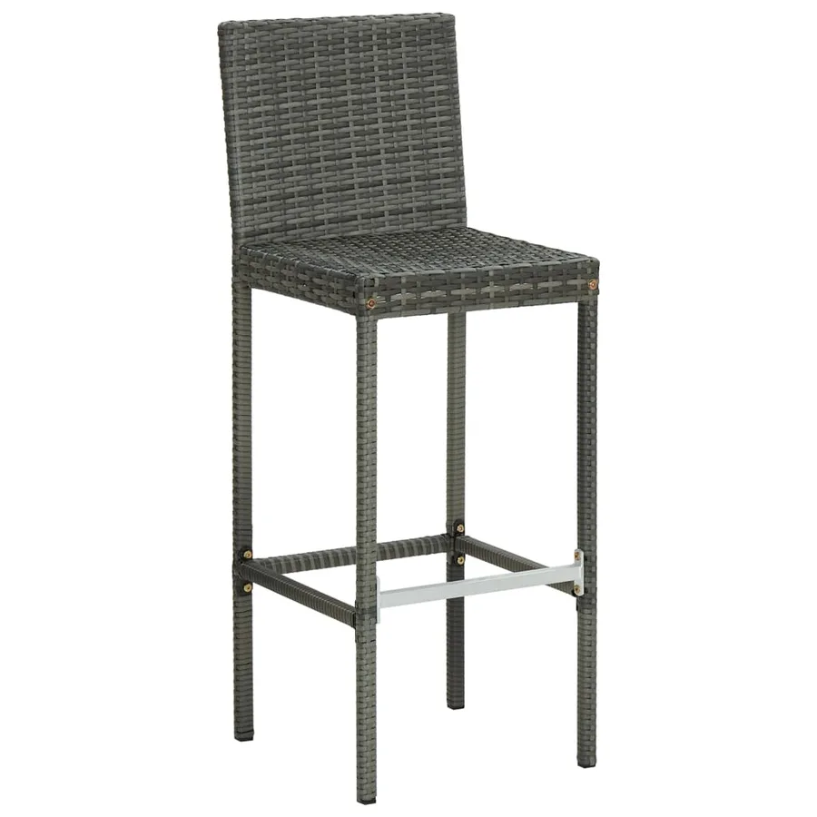 Tabourets de bar de jardin et coussins lot de 4 résine tressée - 3