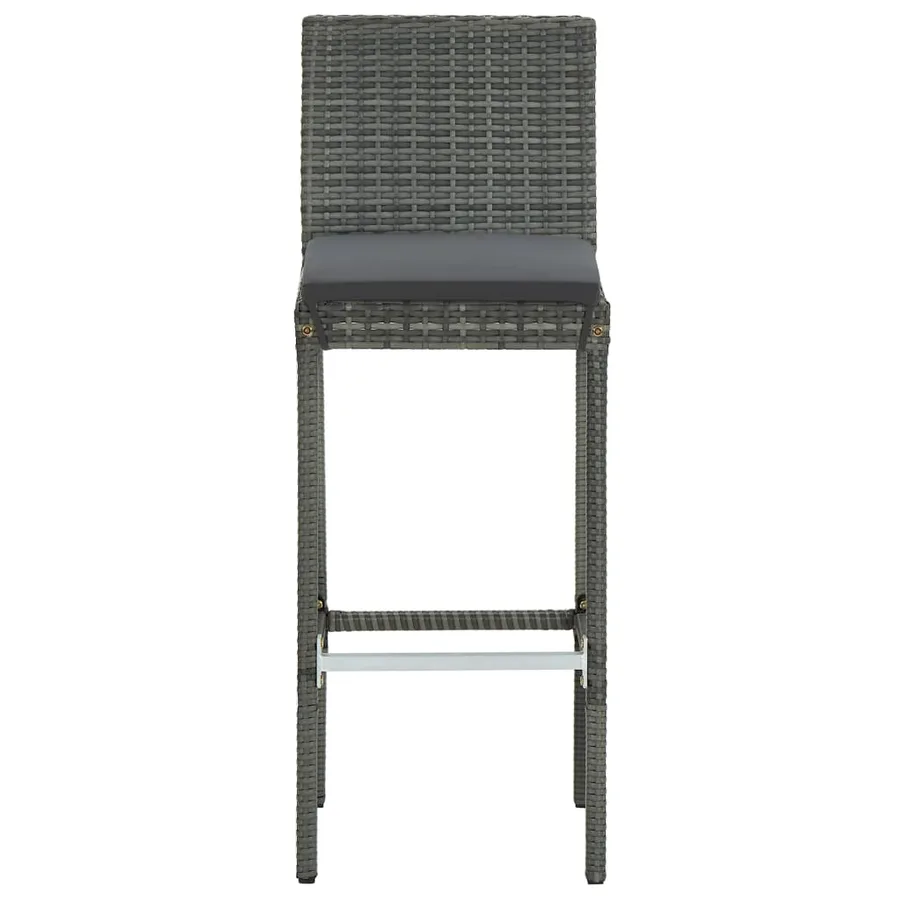 Tabourets de bar de jardin et coussins lot de 4 résine tressée - 4